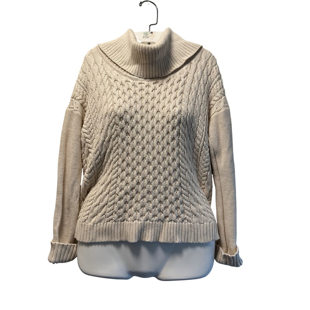 American Eagle Cable Knit Cowl Neck Pullover Sweater Warm Comfy S
